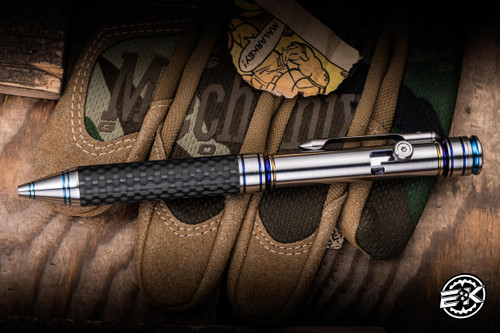 SERGEY ROGOVETS Custom Bolt Action Pen Titanium/ Carbon Fiber 5.5" Parker
