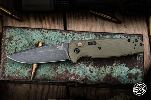 Benchmade CLA Automatic Folding Knife OD Green G10 3.4" MagnaCut Battlewash 4300BK-02