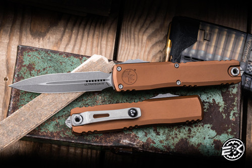 Microtech Ultratech Gen IV OTF Automatic Knife Brown 3.5" M390 Apocalyptic Dagger MCT11224-10APBN