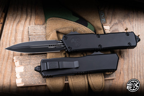 Microtech Scarab II Gen III Executive OTF Automatic Knife 4" Dagger M390 Black  1175-1T