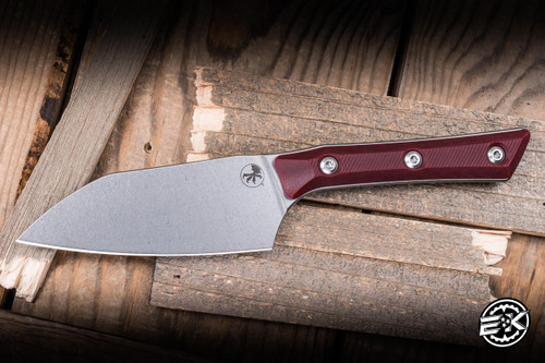 Microtech Kitchen Cutlery Santoku Knife Merlot G10 4.2" M390 Stonewash 3300-10MR