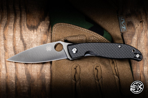 Spyderco Mantra 4 Folding Knife Black Carbon Fiber Laminate G10 3.34" 8Cr13MoV Satin C274CFP