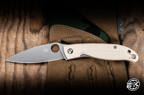 Spyderco Mantra 4 Folding Knife White G10 3.34" 8Cr13MoV Satin C274GWP