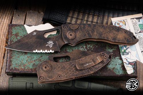 Microtech Stitch Automatic Folding Knife Plague Outbreak 3.75" M390 Partial Serrated MCT169-2PLOBS