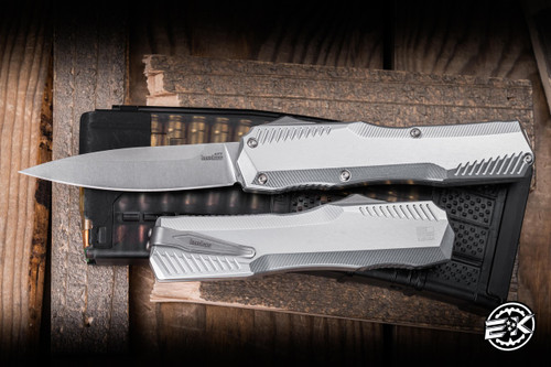 Kershaw Livewire OTF Automatic Knife Raw Aluminum 3.4" MagnaCut 9000RAW
