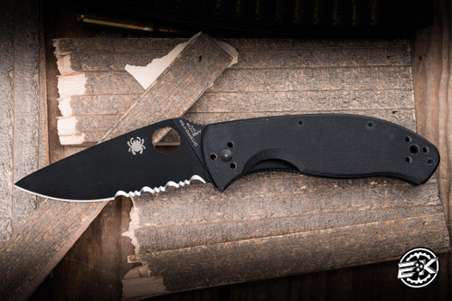 Preowned-SPYDERCO TENACIOUS BLACK COMBO BLADE C122GBBKPS