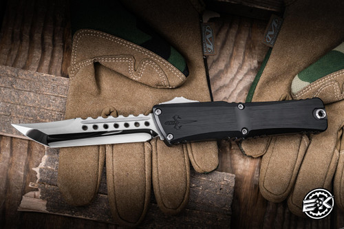 Marfione Custom Combat Troodon Gen III OTF Black 416 Stainless w/ Flamed Titanium Accents 4" M390 Hellhound Mirror Polish 1219-MPBLKFL