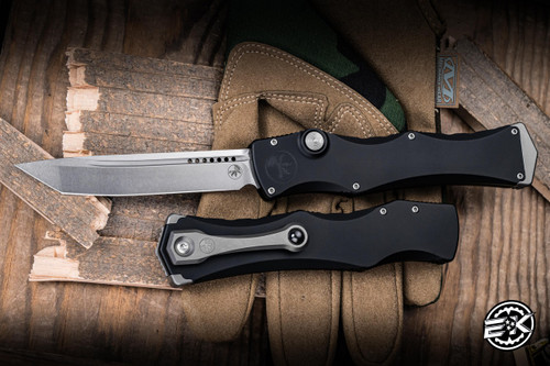 Microtech Marfione Select Halo IV OTF Aluminum Double Blast 3.8" M390 Tanto Stonewash 1151-10MS1