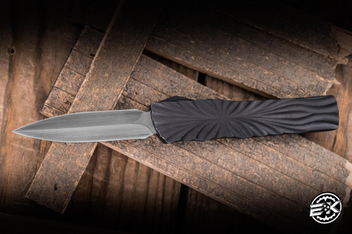 Preowned-Brian Tighe "Twist Tighe" Small Blue Fat Carbon OTF 2.75" Dagger Hand Rubbed