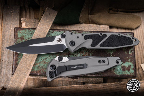 Microtech Socom Elite Signature Series Manual Folding Knife Natural Clear Standard Aluminum 4" Spike Grind Black 160-1NCSS