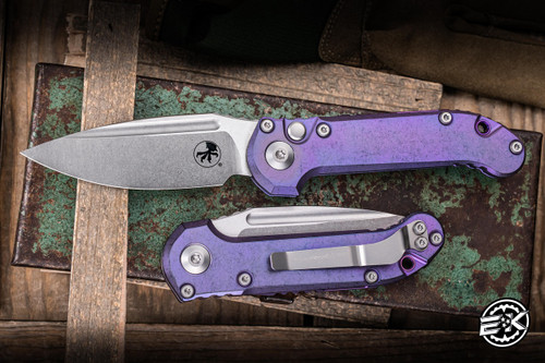 Microtech Marfione Select LUDT Gen III Automatic Folding Knife Purple Haze Anodized Titanium w/ Purple Accents Double Vapor Blast 3.4" M390 Stonewash 1135-10MS9