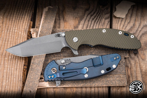 Hinderer XM-24 Tri-Way OD Green G10 4" S45VN Harpoon Spanto Battle Blue 2888