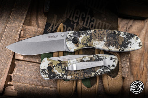 Kershaw Blur Assisted Folding Knife 6061-T6 aluminum King's Camo 3.4" 14C28N Stonewash 1670KC