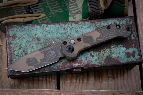 Microtech LUDT Gen III Automatic Knife Badlands Camo 3.4" M390 Tanto 1136S-1TPBNCS-Z4