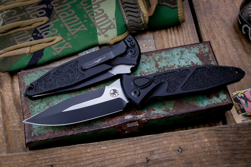 Microtech Socom Elite Automatic Knife Aluminum 4" M390 Black 160A-1TSS