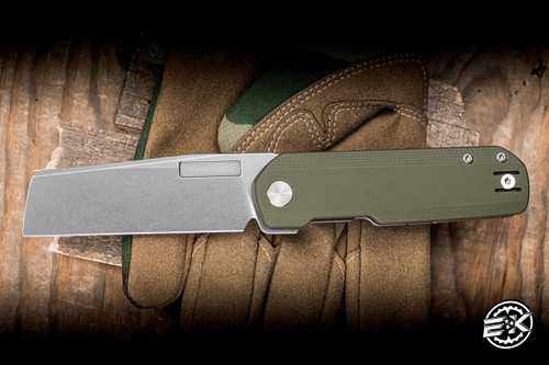 Vero Engineering Avid 2 Folding Knife OD Green 3.25" S45VN Stonewash