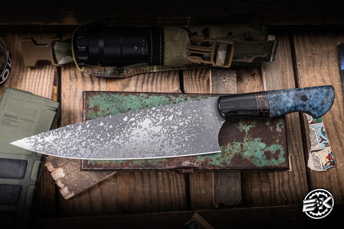 Half Face Blades Chef Knife Ancient Bog Oak 10" S45VN