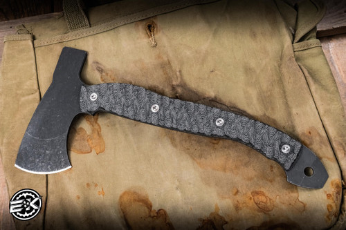 Half Face Blades Camp Hatchet Textured Black Canvas Micarta 2.5" CPM3V