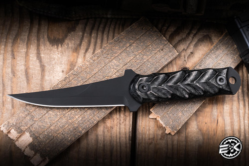 Half Face Blades Combat Filet Knife Dark Matter Carbon Fiber 4" S45VN Armor Black Cerakote