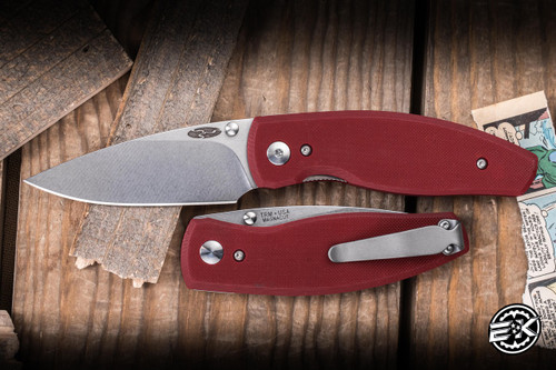 Three Rivers Manufacturing Neutron 2 Folding Knife Ruby Red G10 3" MagnaCut TRM-N2LL-RRD-MC