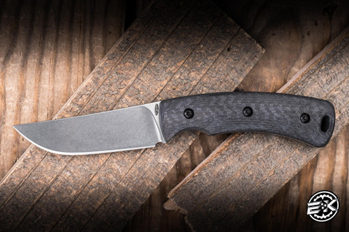 Three Rivers Manufacturing TRM TAGALONG Fixed Blade Knife Carbon Fiber  2.4" MagnaCut TRM-TAG-CF-MC