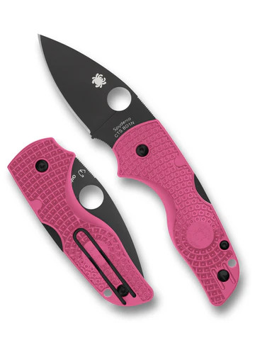Spyderco Lil' Native Lightweight Folding Knife Pink FRN 2.45" BD1N Black C230PPNBK