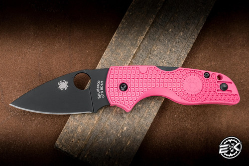 Spyderco Lil' Native Lightweight Folding Knife Pink FRN 2.45" BD1N Black C230PPNBK