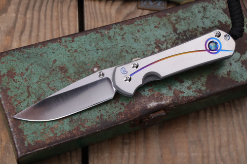 Chris Reeve Knives Small Sebenza 31 Titanium Unique Graphic Mosaic Opal 3" MagnaCut Polished Drop Point-1408-1192-1