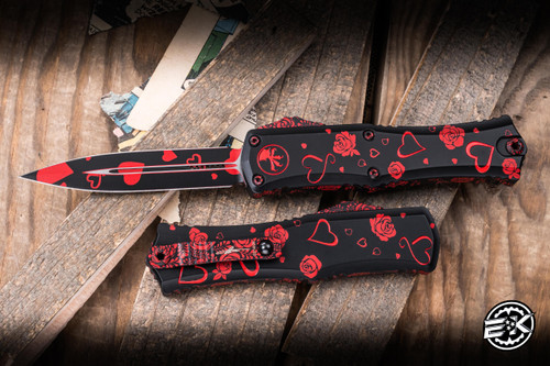 Microtech Hera II Mini OTF Automatic Valentine's Day Knife  3" M390 Double Edge Dagger 1702M-1VNS