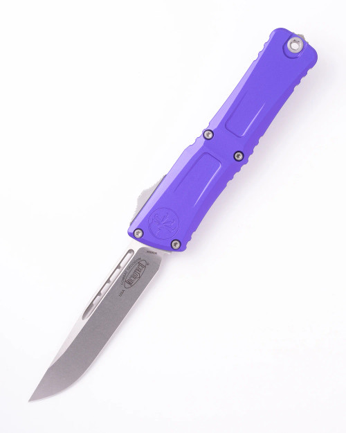 Microtech Combat Troodon Gen III OTF Automatic Knife Purple Aluminum 4" M390 Drop Point Stonewash 1143-10PU