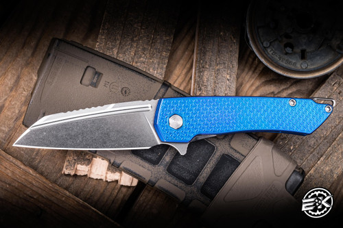 MachineWise Mojave Folding Knife Blurple Mosaic Titanium 3.45" S90V Stonewash 934