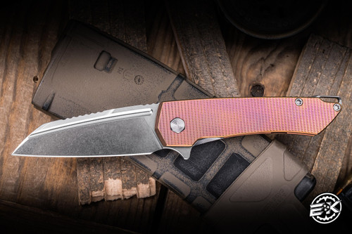 MachineWise Mojave Folding Knife Pink Grenade Titanium 3.45" S90V Stonewash 937