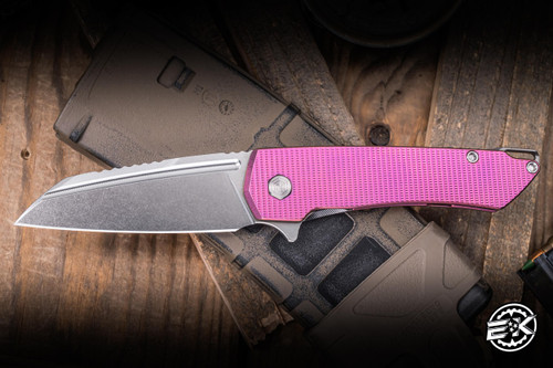 MachineWise Mojave Folding Knife Pink Grenade Titanium 3.45" S90V Stonewash 956