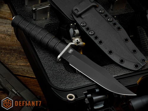 Defiant 7 M320V Knife Injection Molded Polymer 6" CPM-3V Black Cerakote Bowie DEF-M320V-BK