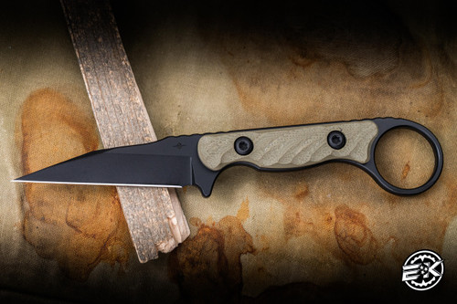 Toor Knives Jank Shank W Fixed Blade Knife Ranger Green G10 3" CPM M4 Drop Point Black