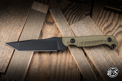 Toor Knives Krypteia T Fixed Blade Knife Ranger Green G10 4" M4 Tanto Stonewash
