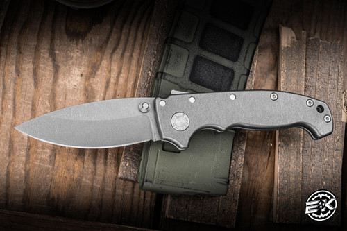 Demko Knives MGAD20S Folding Knife Smooth Titanium 3.6" Magnacut Barong EK-3015