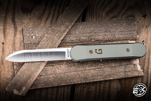 Switch Army Switchblade Knife OD Green Milled Aluminum 3.25" Nitro V Drop Point Satin EK-3034