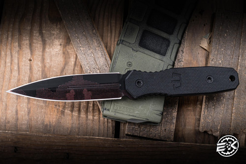 Blackside Customs Phase 7SDM Fixed Blade Knife Black G10 4.5" Magnacut Dagger Stealth Camo EK-3048