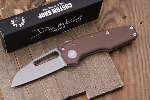 Demko Knives AD22 Folding Knife Earth G10 3" Magnacut Shark Foot