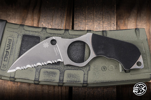 Preowned-Spyderco Swick 5 G10 Fixed Blade 2.4" LC200N Serrated FB14S5