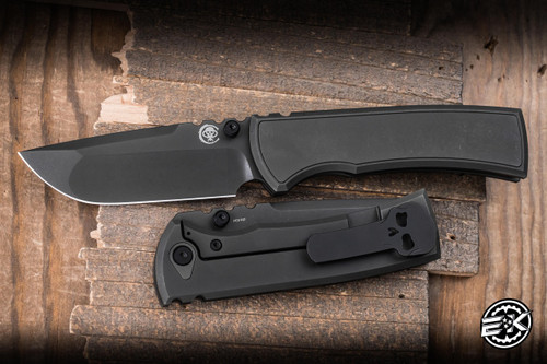 Chaves Knives 229 Redencion Folding Knife Titanium 3.75" M390 Drop Point Grey PVD Stonewash