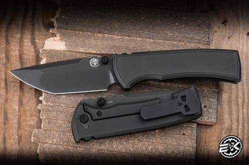 Chaves Knives 229 Redencion Folding Knife Titanium 3.75" M390 Tanto Grey PVD Stonewash