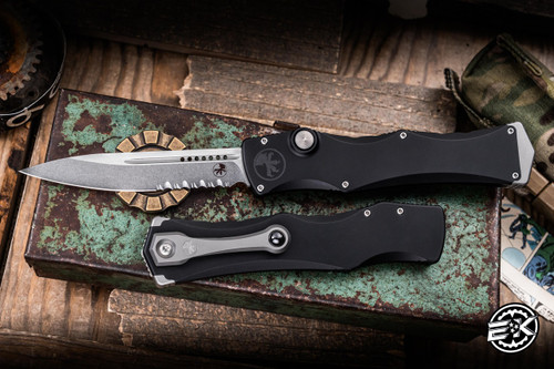 Microtech Marfione Select Halo IV OTF Knife Hardcoat Anodized Alloy 3.8" M390 Drop Point Stonewash 1150-11MS1