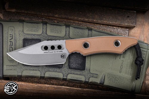 Heretic Knives Kobold Fixed Blade Knife Flat Dark Earth G10 2.8" MagnaCut Bowie Battleworn DLC H065-5A-FDE-G10