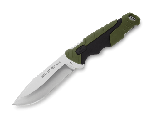 Buck 656 Large Pursuit Fixed Blade Knife Green/Black Glass Filled Nylon 4.5" 420HC Drop Point Satin