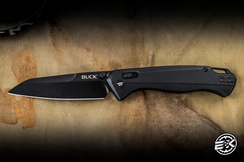 Buck Knives 698 Ferrox Crossbar Lock Folding Knife Black Aluminum 3.38" D2 Reverse Tanto 0698BKS