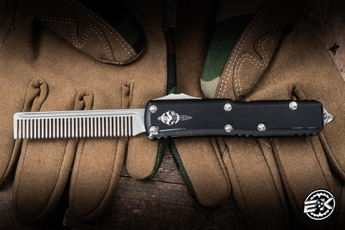 Preowned-Microtech Marfione Custom Tactical Beard Comb 3" Stonewash