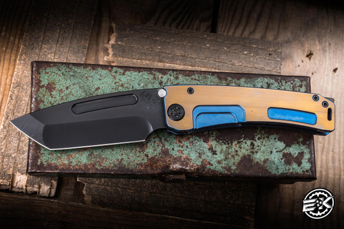 Preowned-Medford Marauder-H Bronze/Blue Titanium 3.75" 3V PVD Tanto