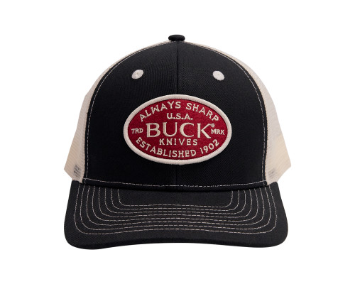 Buck Knives Black/Bone USA Felt Patch Hat